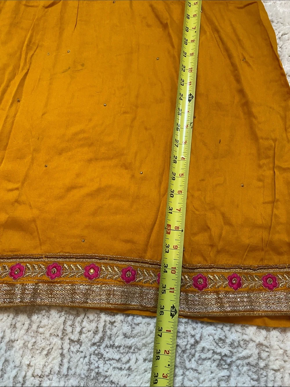 Mustard Embroidered  Women's Cotton Salwar suit with Duptta